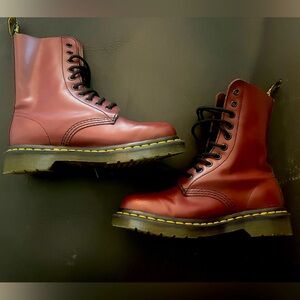 Maroon lace up Dr. Martens. Size 5